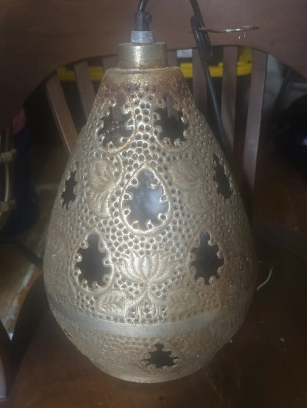 1920s Metal Moroccan Hanging Light